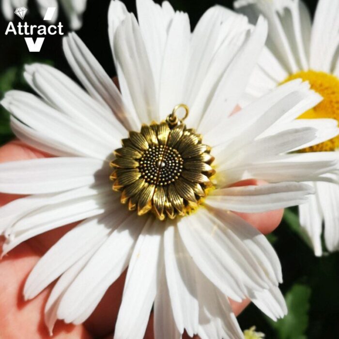 "You Are My Sunshine" Open Locket Sunflower Necklace - Image 6